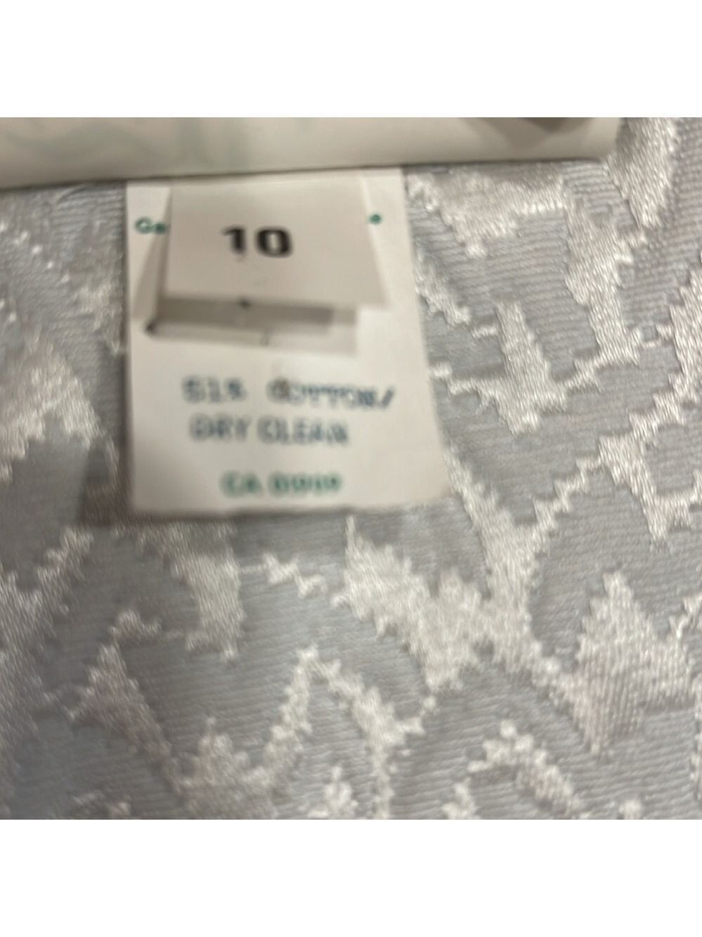 ELITE ORIGINAL sz 10 mint cream brocade 1 button long jacket pocket on chest - Picture 7 of 8